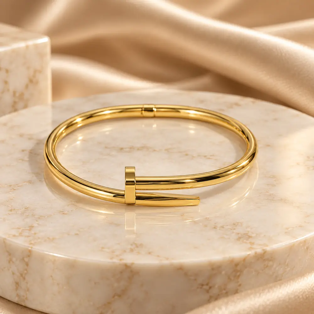 Minimalist Gold Open Cuff Women’s Bangle Bracelet