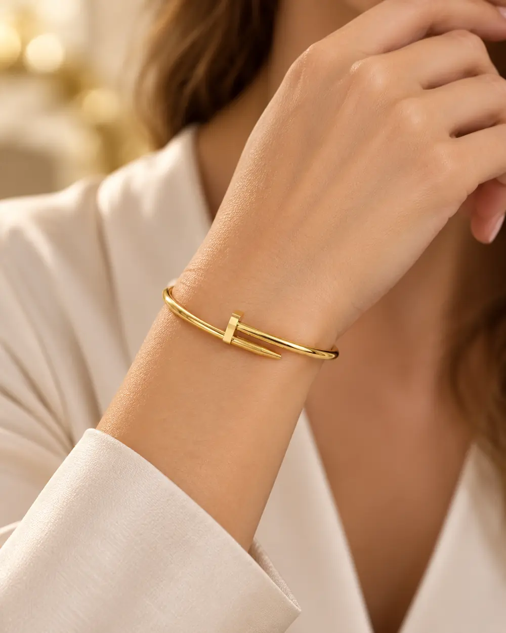Minimalist Gold Open Cuff Women’s Bangle Bracelet — image 2