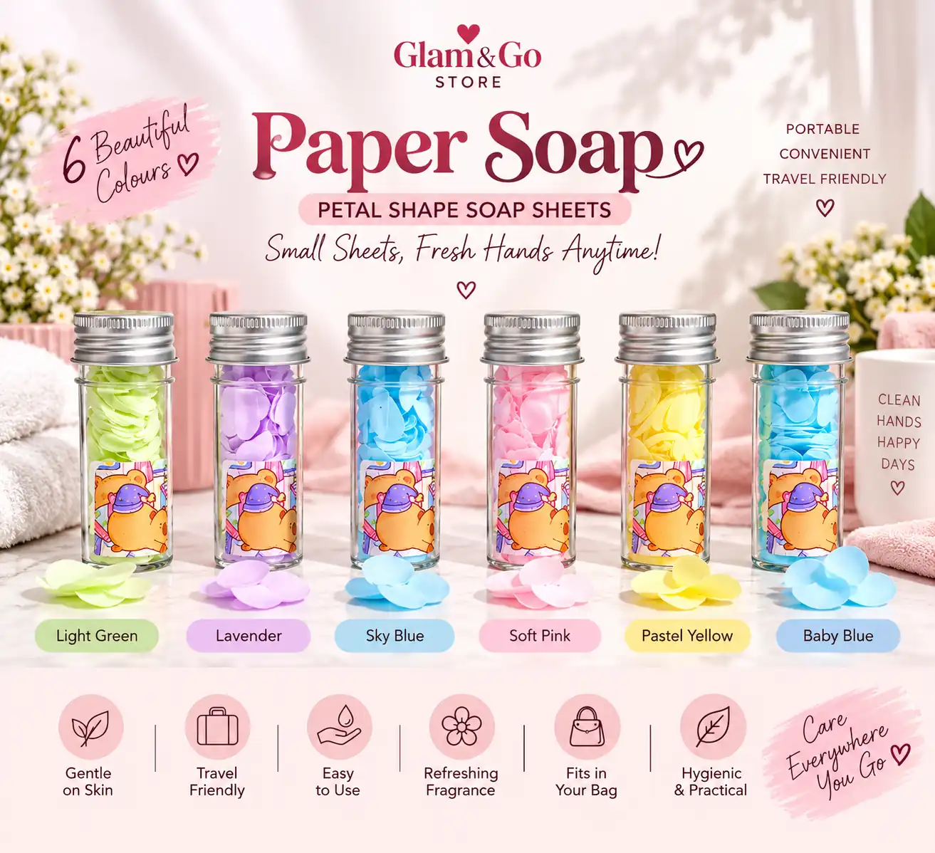 Portable Petal Shape Paper Soap Sheets