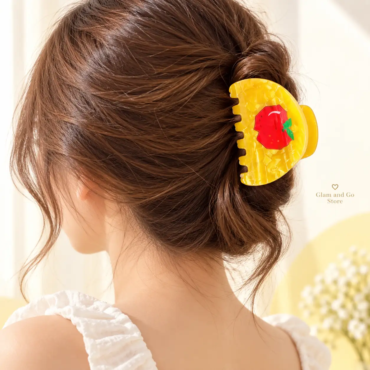 Cute Apple Fruit Hair Claw Clip – Yellow