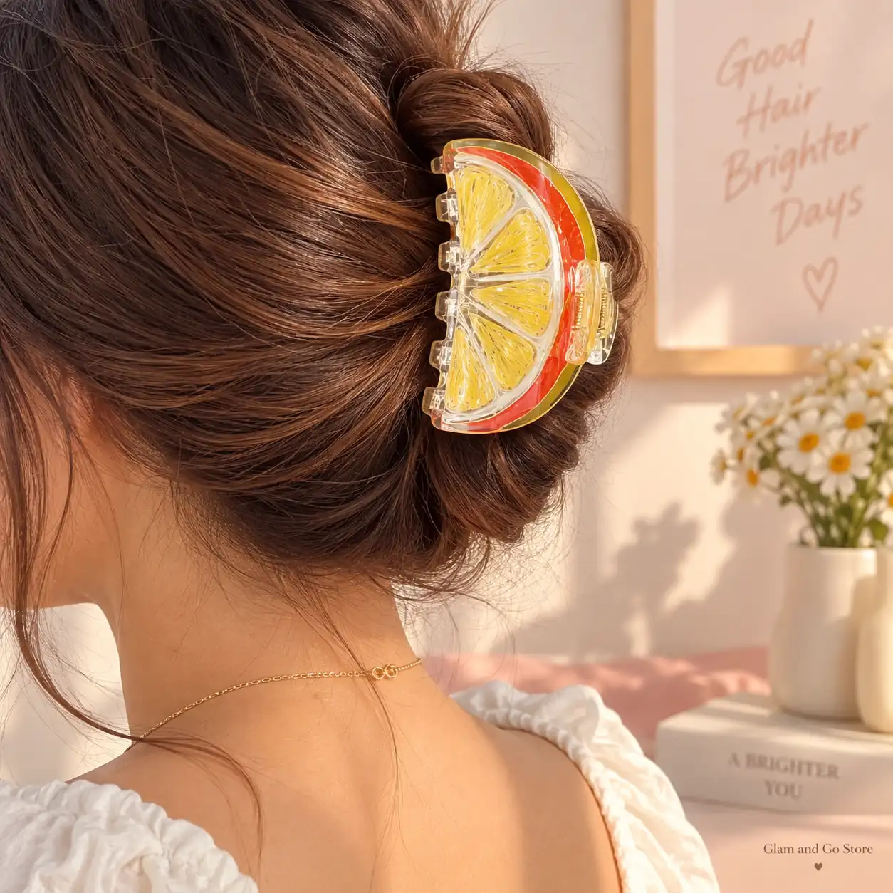 Cute Citrus Slice Hair Claw Clip – Yellow & Orange