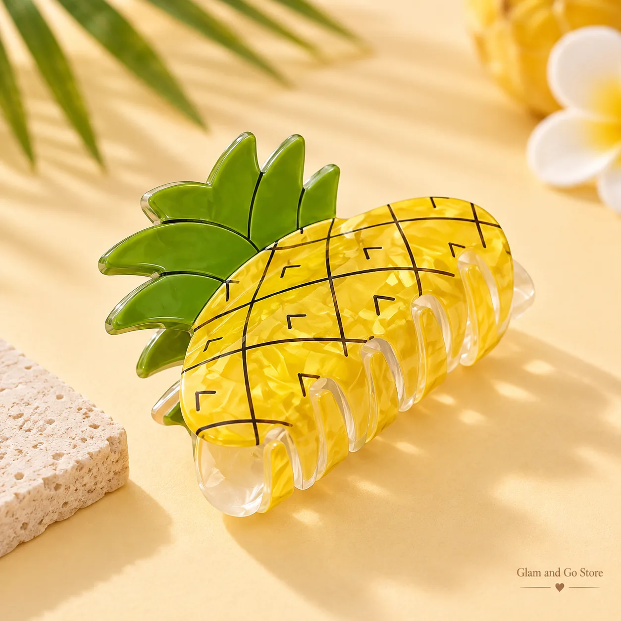 Cute Pineapple Fruit Hair Claw Clip – Yellow & Green