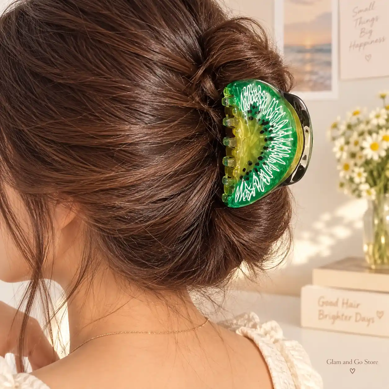 Cute Kiwi Fruit Slice Hair Claw Clip – Green — image 2