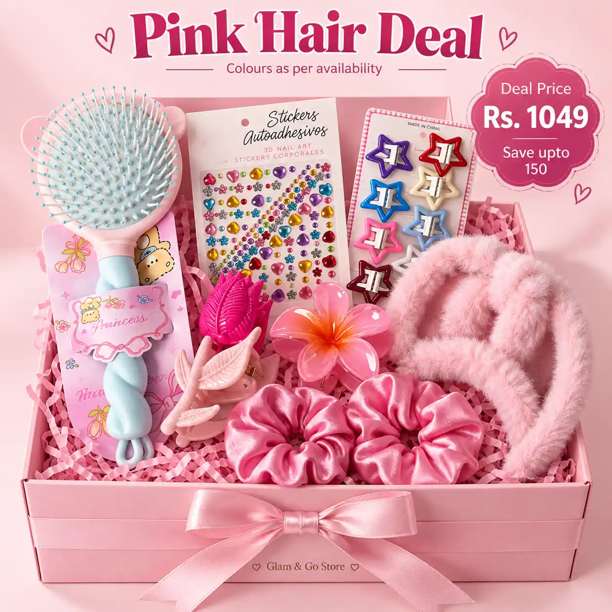 Pink Hair Deal – Hair Accessories Gift Hamper + Gift