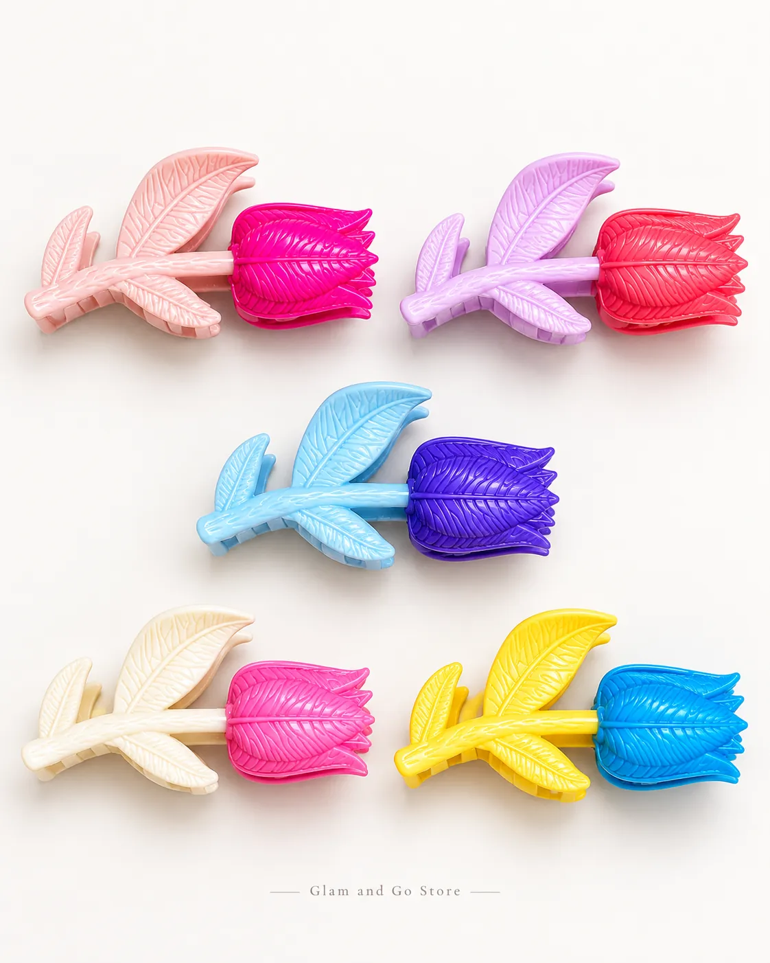 Tulip Flower Hair Claw Clip – Colourful Floral Hair Accessory