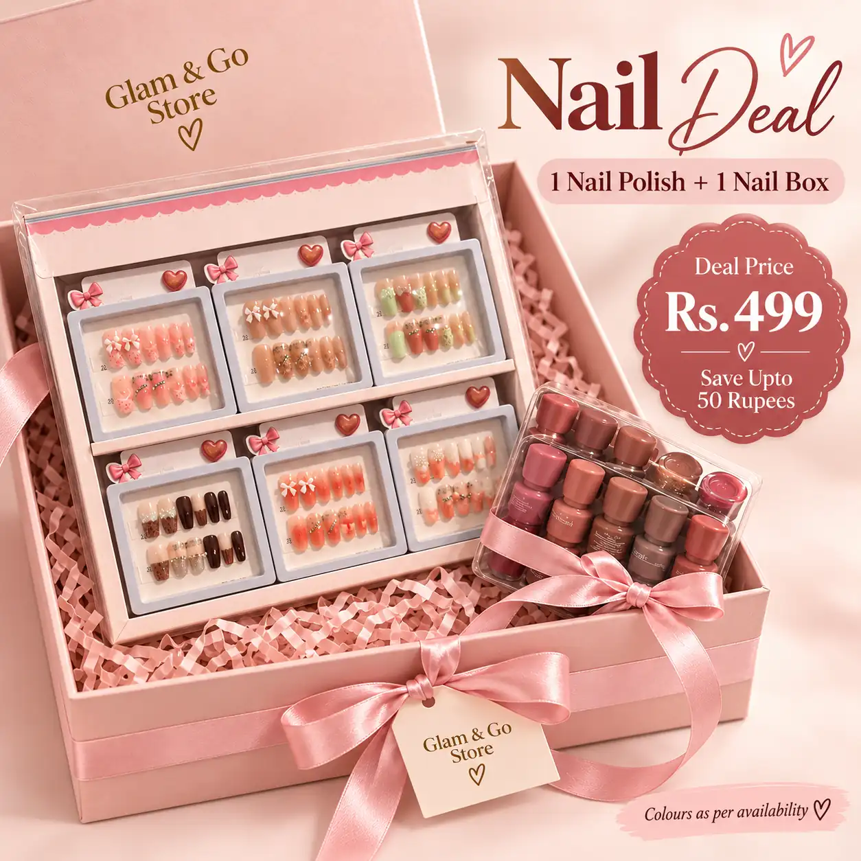 Nail Deal – 1 Nail Polish + 1 Press-On Nail Box  + (1 Gift)