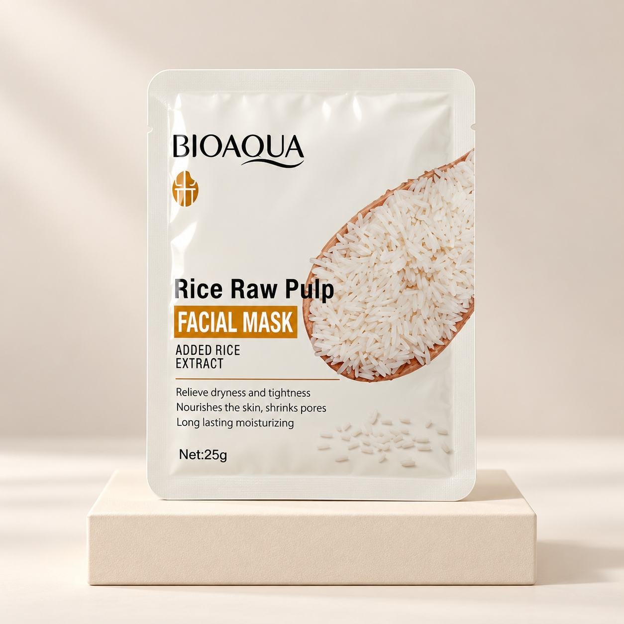 BIOAQUA Rice Raw Pulp Moisturizing Facial Sheet Mask – 25g
