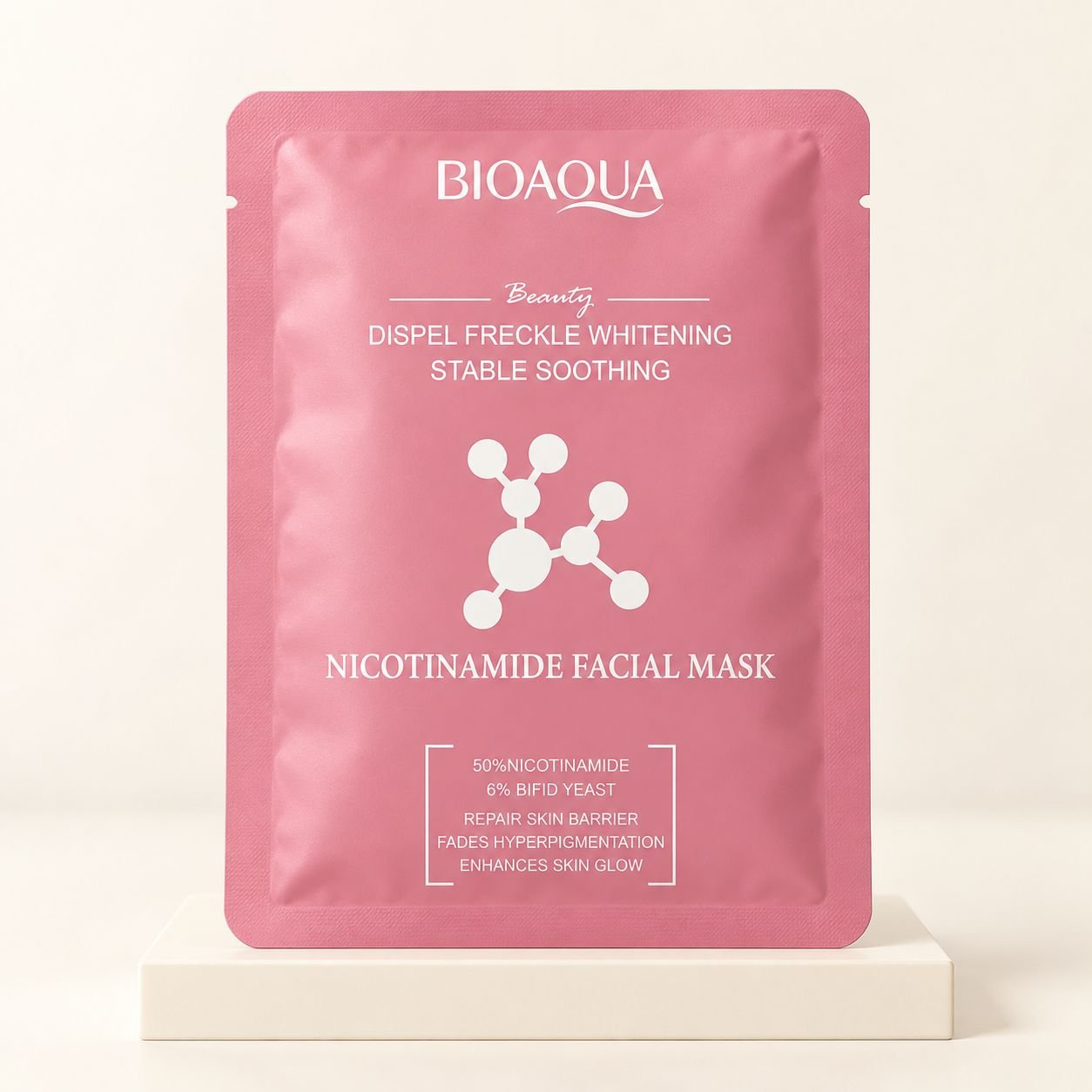 BIOAQUA Nicotinamide Facial Sheet Mask – Pink