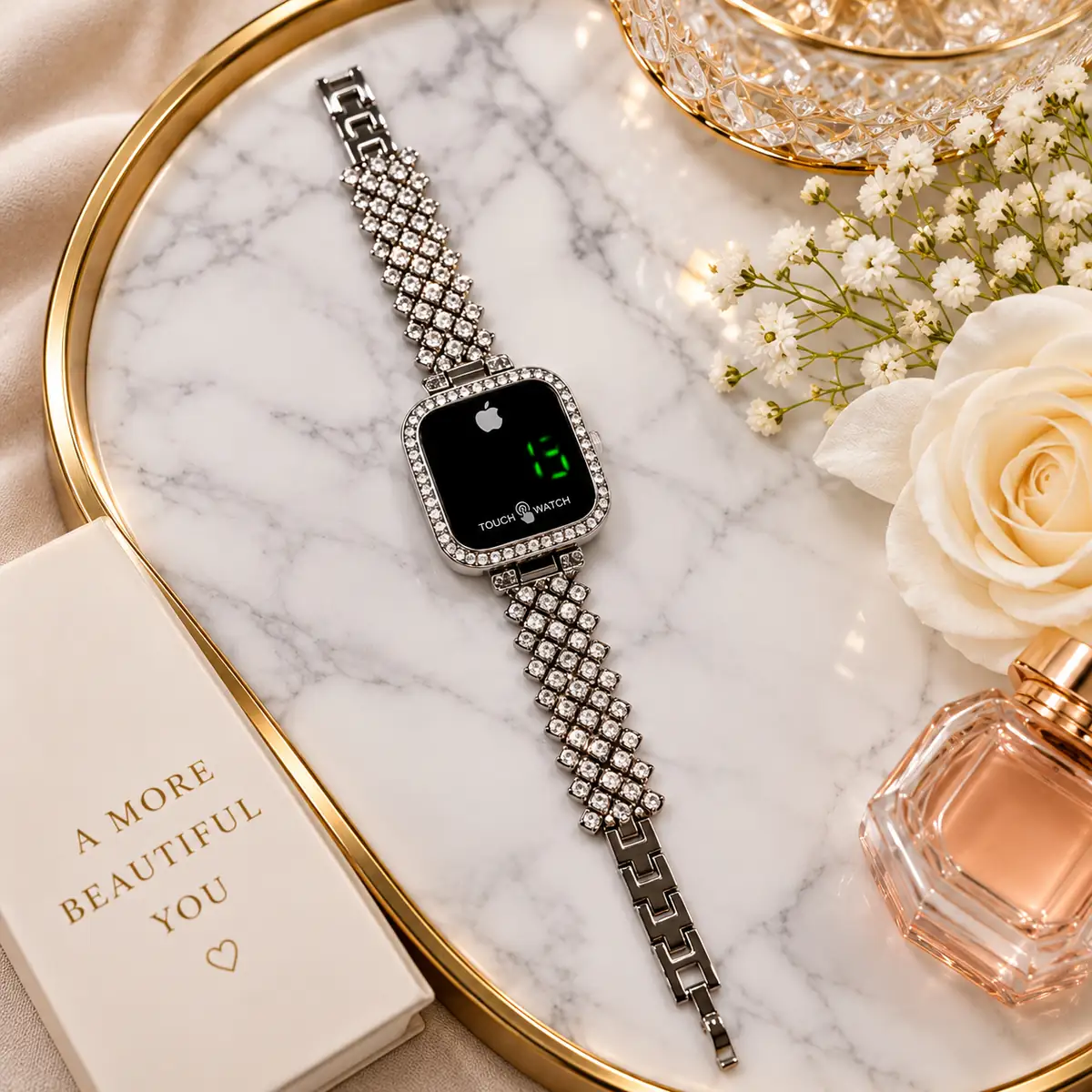Luxury Silver Crystal Touch Digital Women’s Watch — image 3