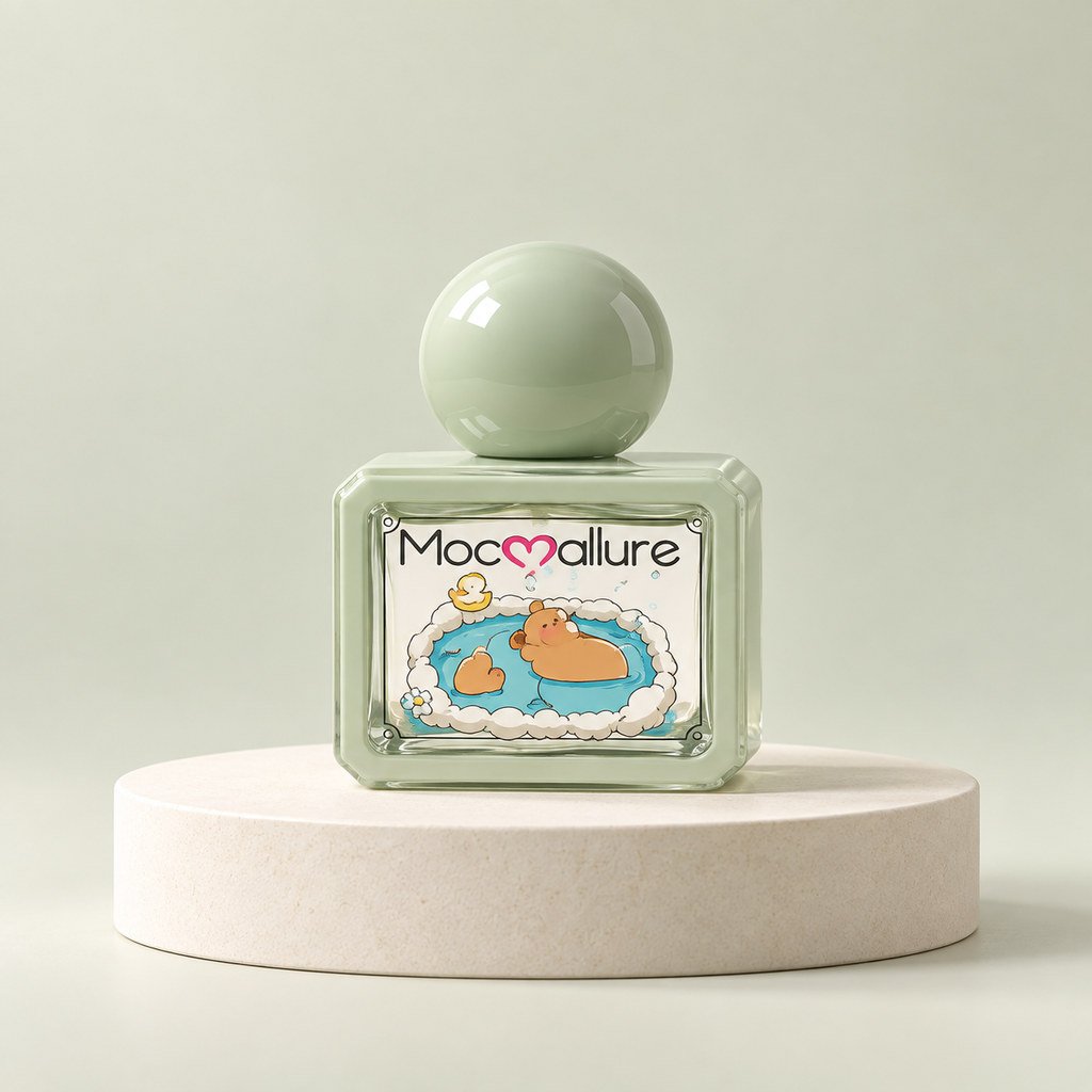 Mocallure Sage Green Cute Bath Bear Character Perfume for Women & Girls