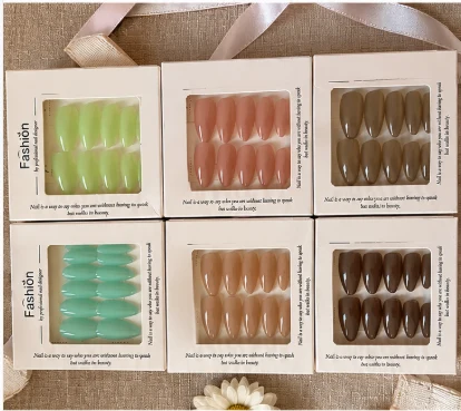 Fashion Luxury Press-On Nails – 6 Elegant Glossy Colors
