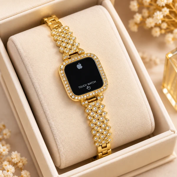 Luxury Silver Crystal Touch Digital Women’s Watch