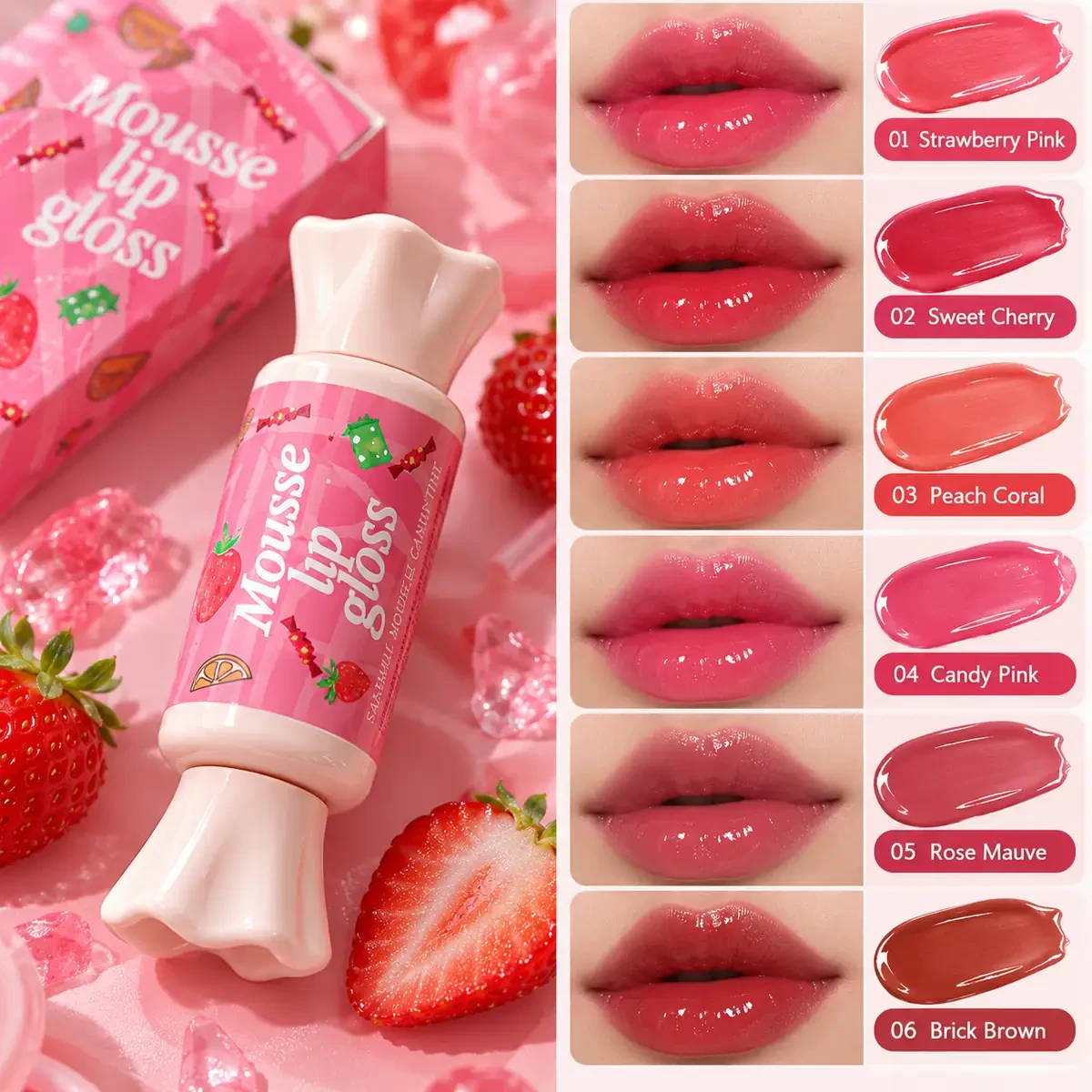 Mousse Candy Lip Gloss & Tint – 6 Sweet Shades — image 1